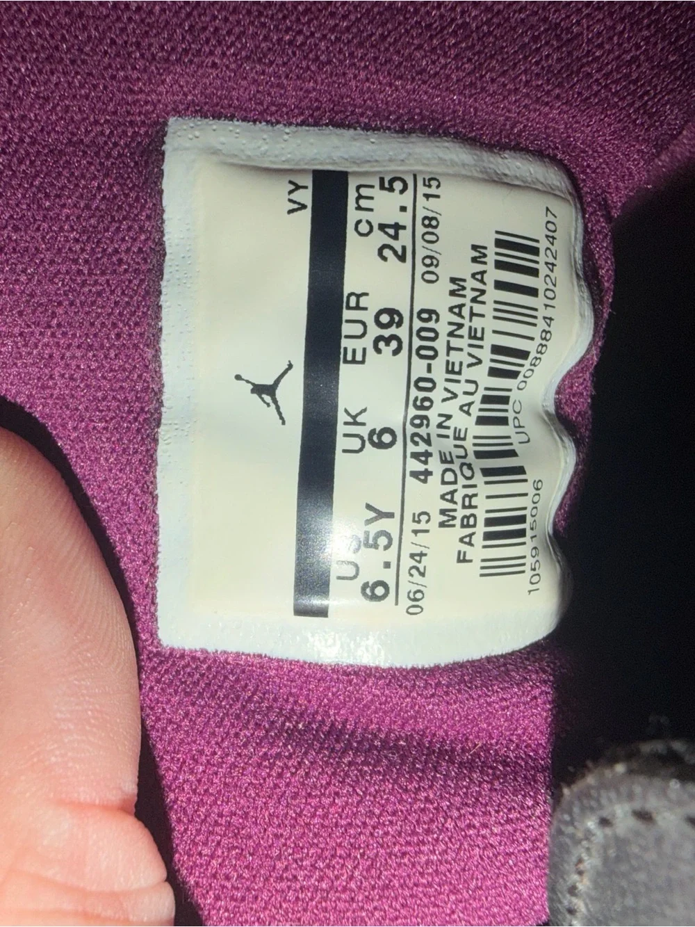 Jordan Kids' Purple and Black High-Top Sneakers